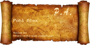 Pohl Alex névjegykártya
